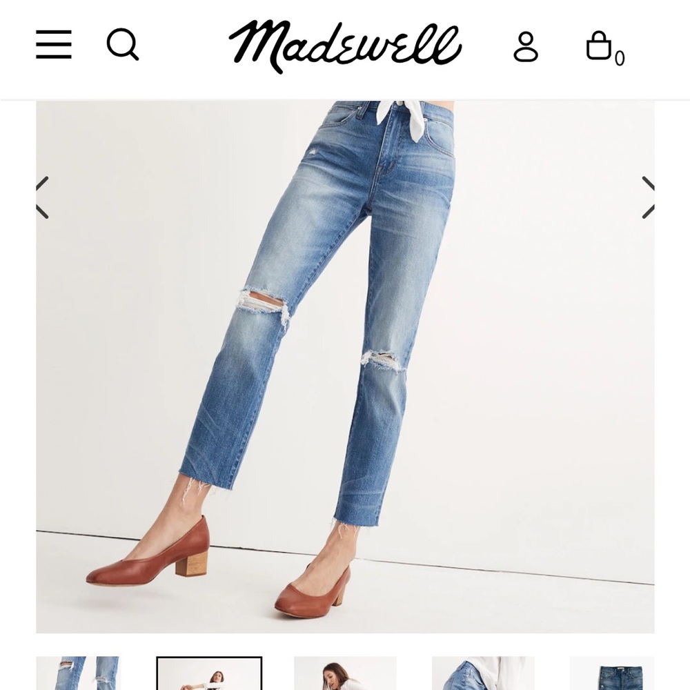 Madewell high rise slim crop boyjean 33 petite